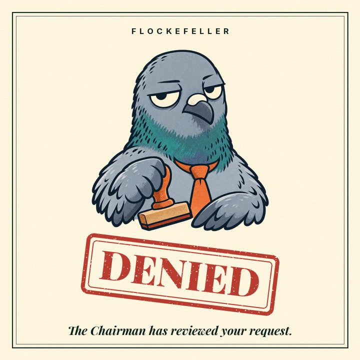 Flockefeller with a red DENIED stamp.